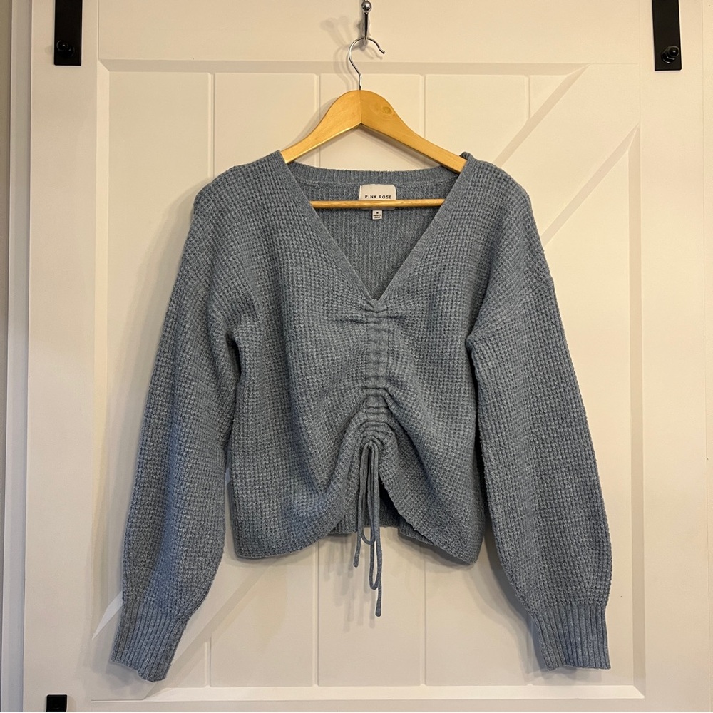 Light Blue Super Soft ruched Sweater